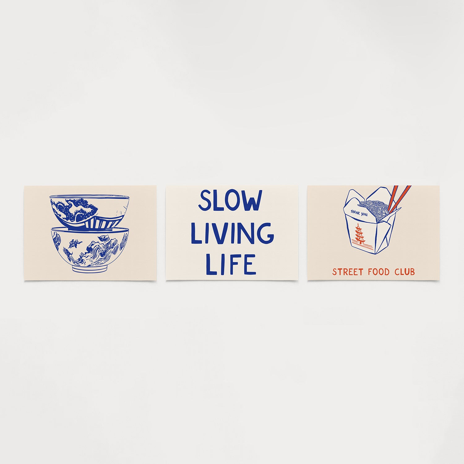 Blauwe komposities Posterset