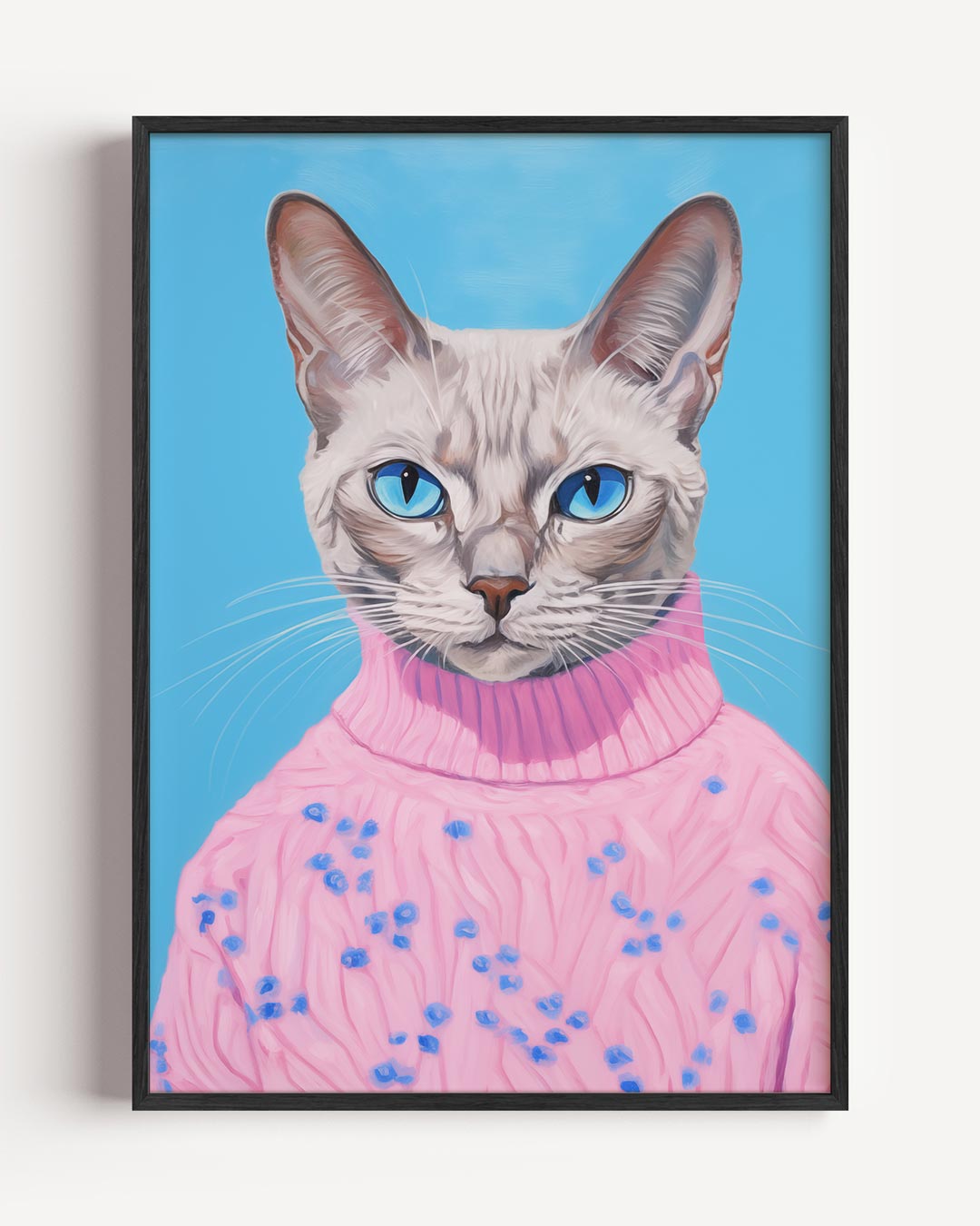 Stijlvolle Kat in Trui Poster-WallArtistic