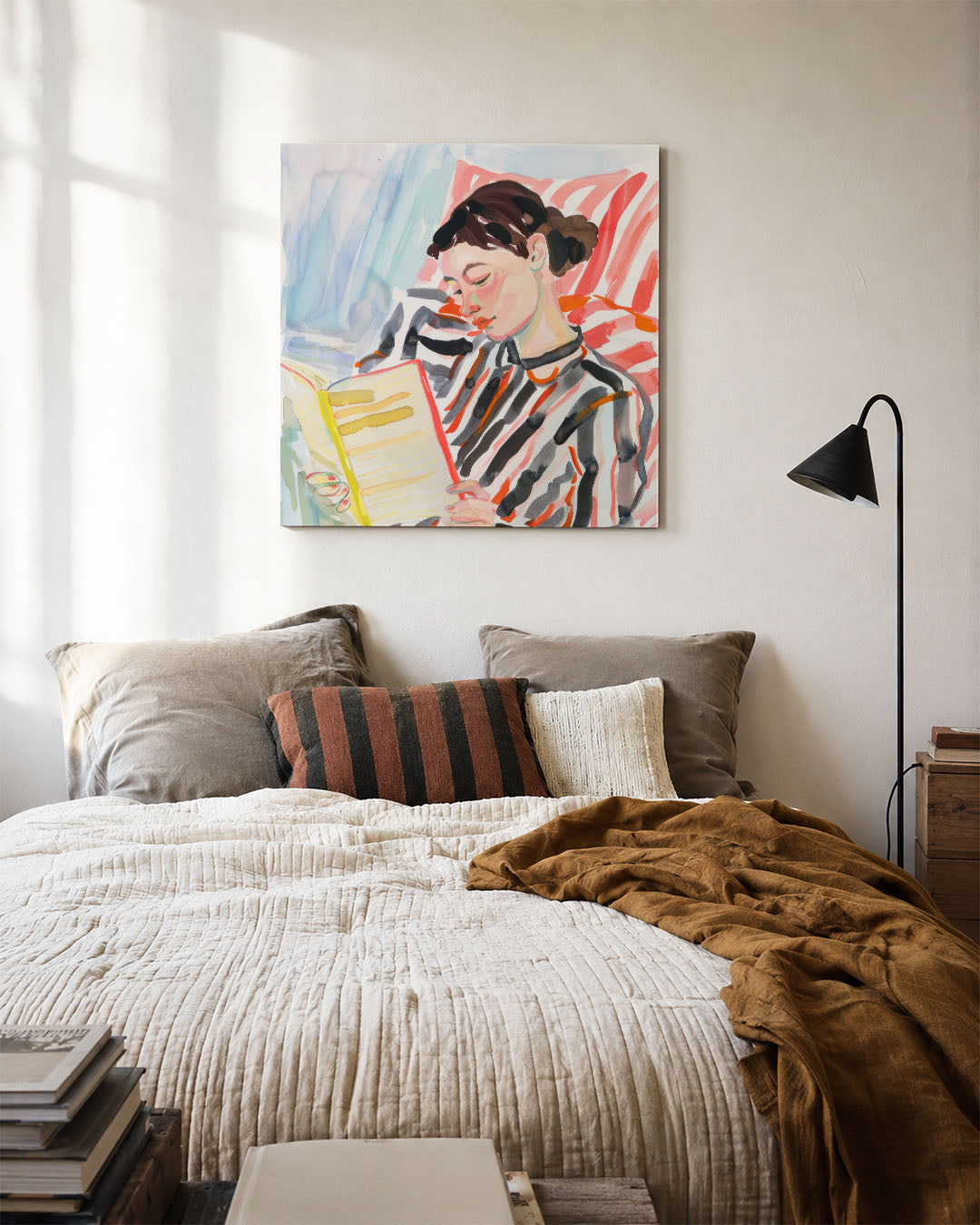 Lezende vrouw Kunstwerk