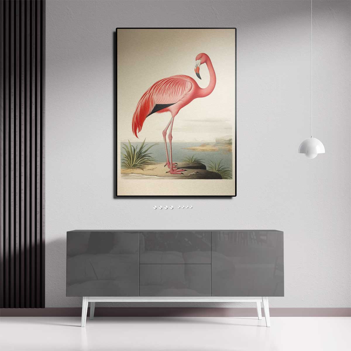 Elegante Flamingo Print Kunstwerk-canvas-dibond-plexiglas-wanddecoratie-WallArtistic