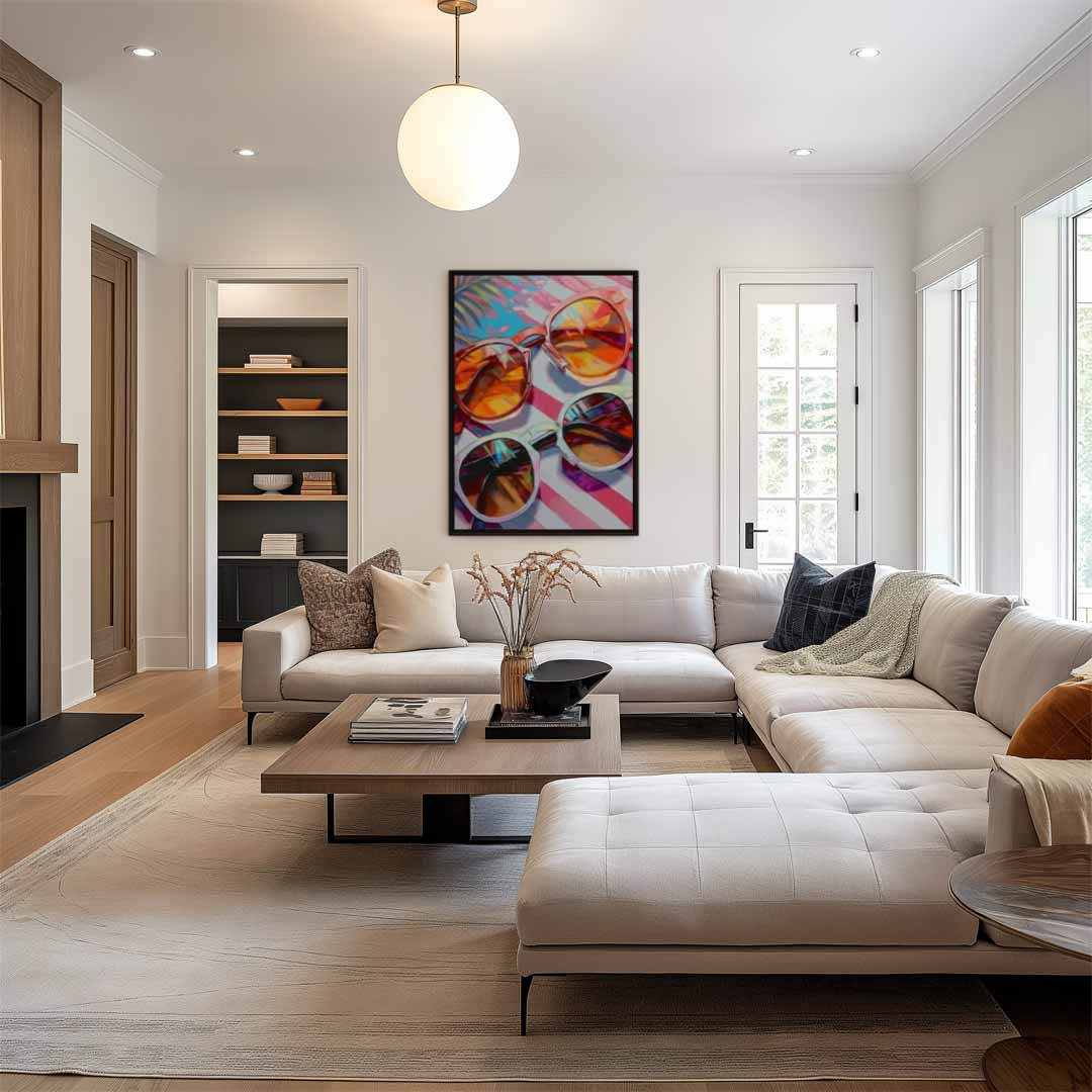 Zonnige Zomerbrillen Kunstwerk-canvas-dibond-plexiglas-wanddecoratie-WallArtistic