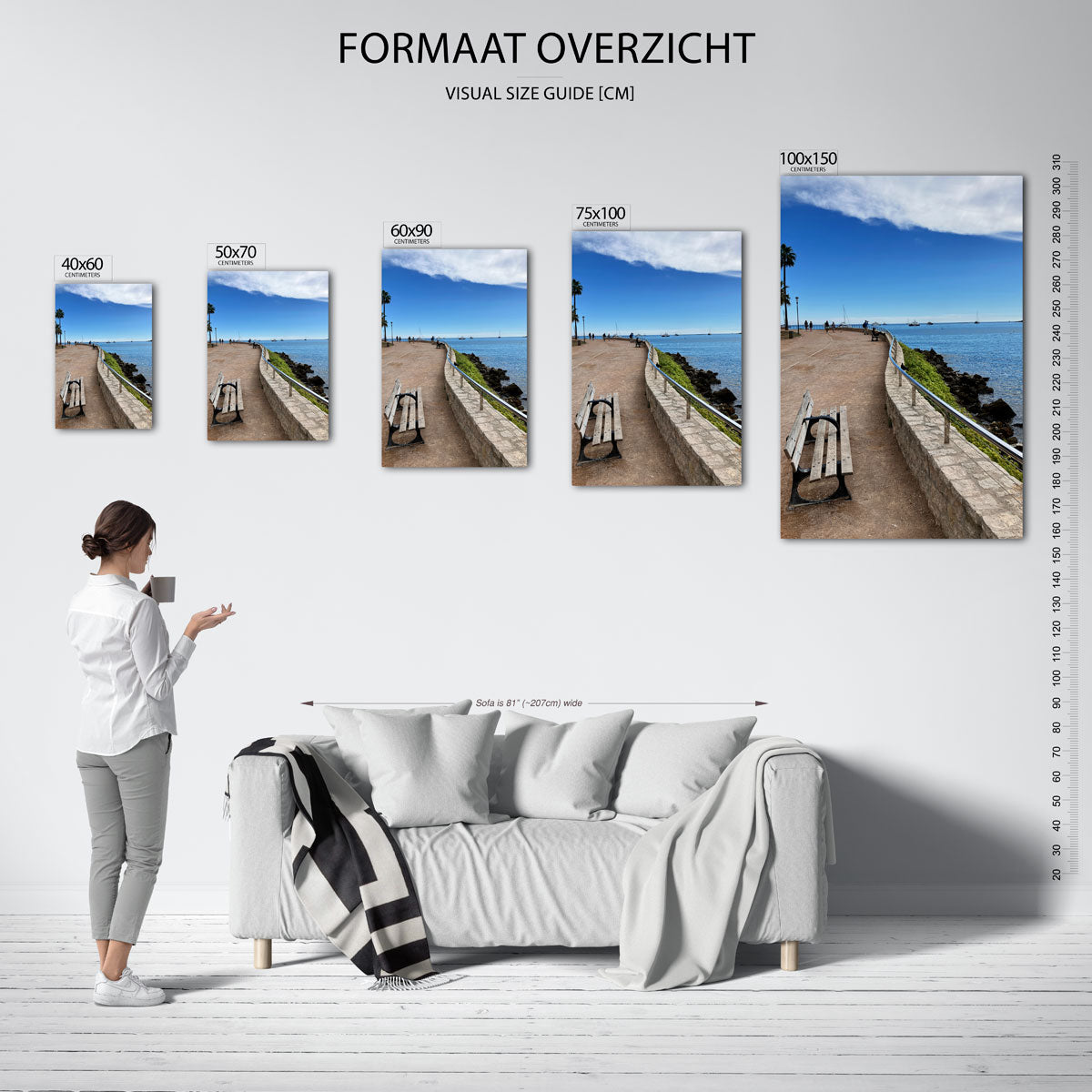 Zomerse kustwandeling Kunstwerk