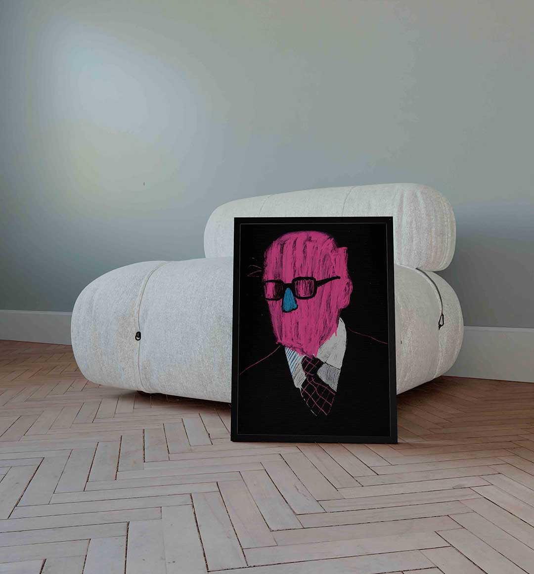 Abstracte figuur met bril Poster