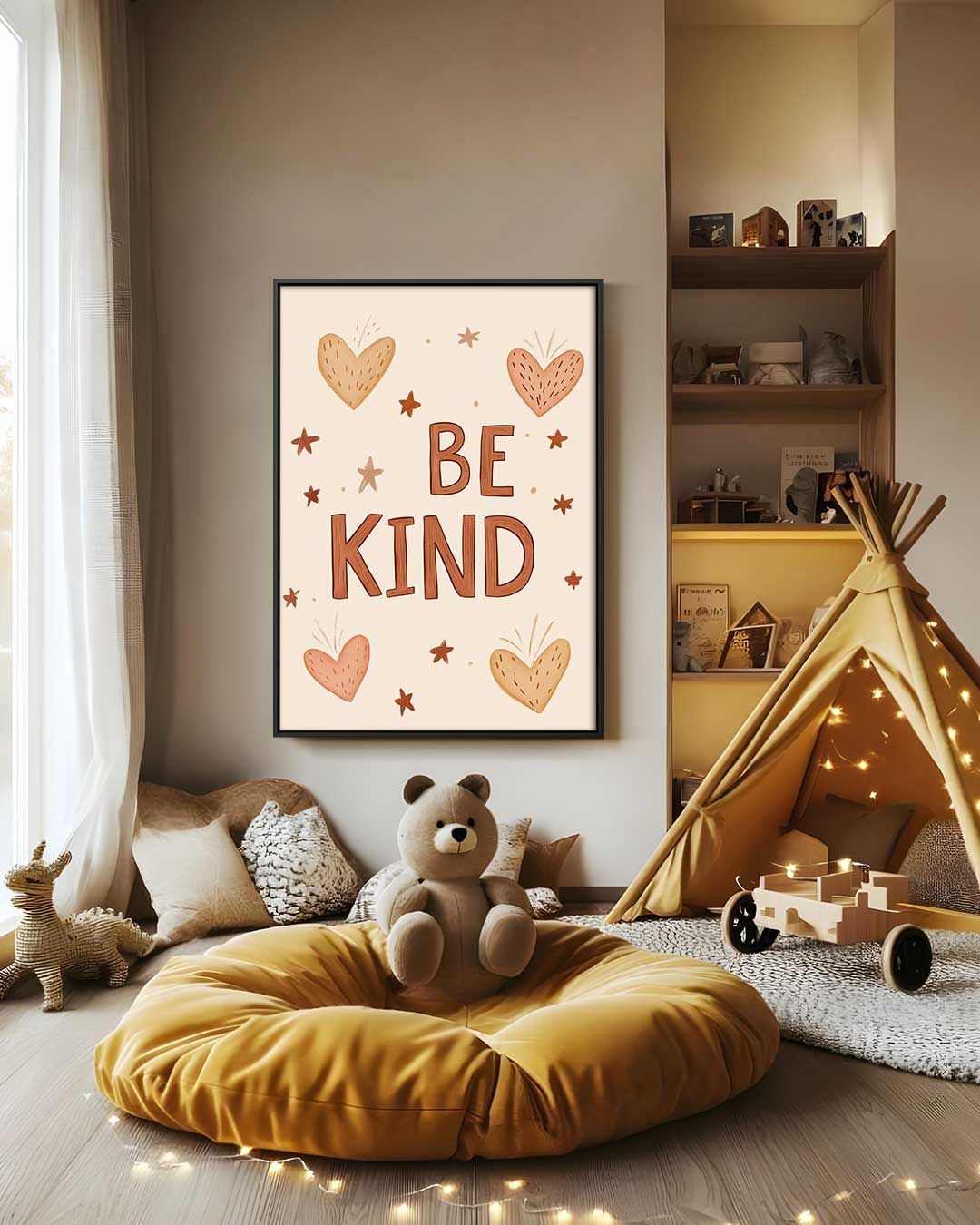 Wees Vriendelijk Poster Kunstwerk-canvas-dibond-plexiglas-wanddecoratie-WallArtistic