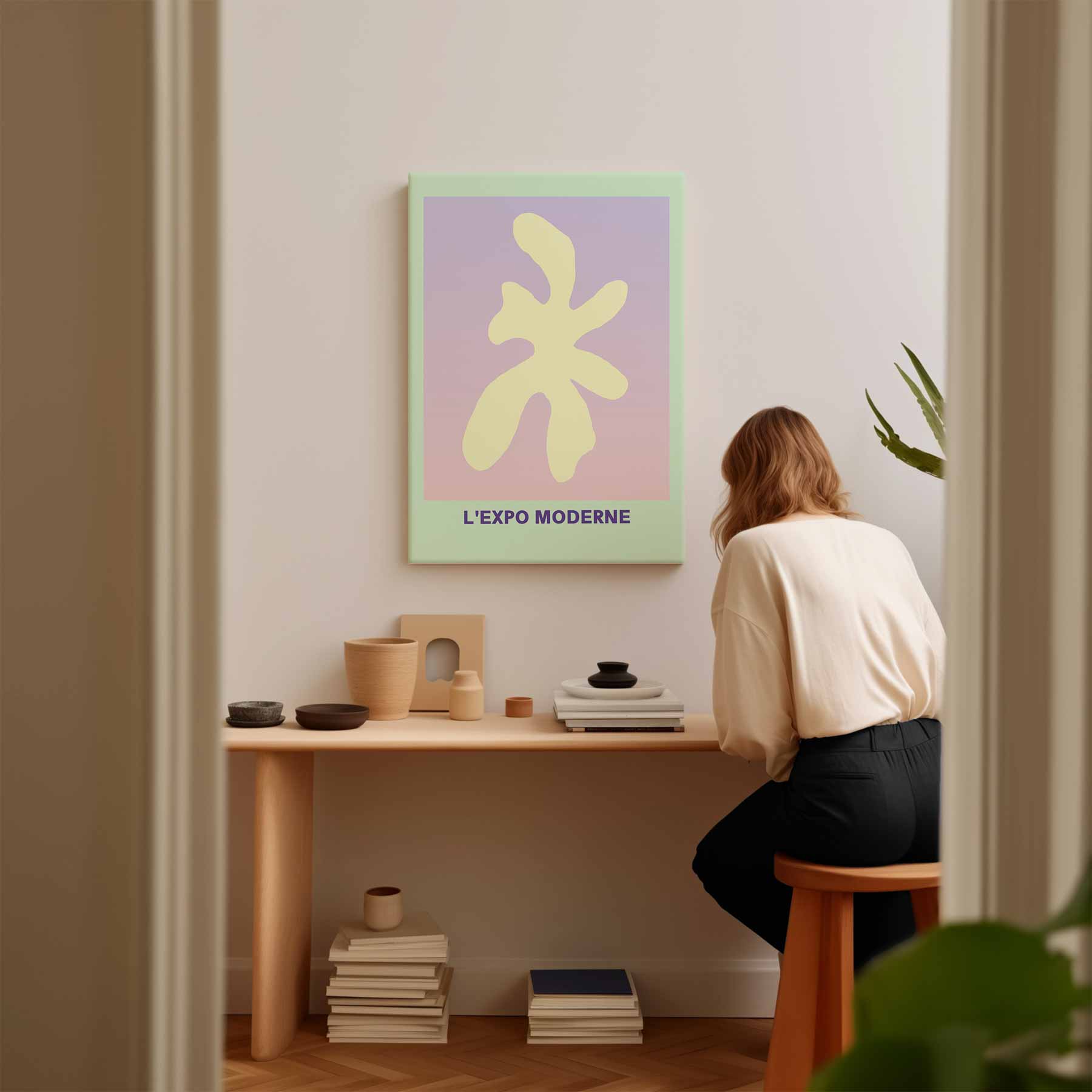 Abstracte Vormen in Pastel Kunstwerk-canvas-dibond-plexiglas-wanddecoratie-WallArtistic