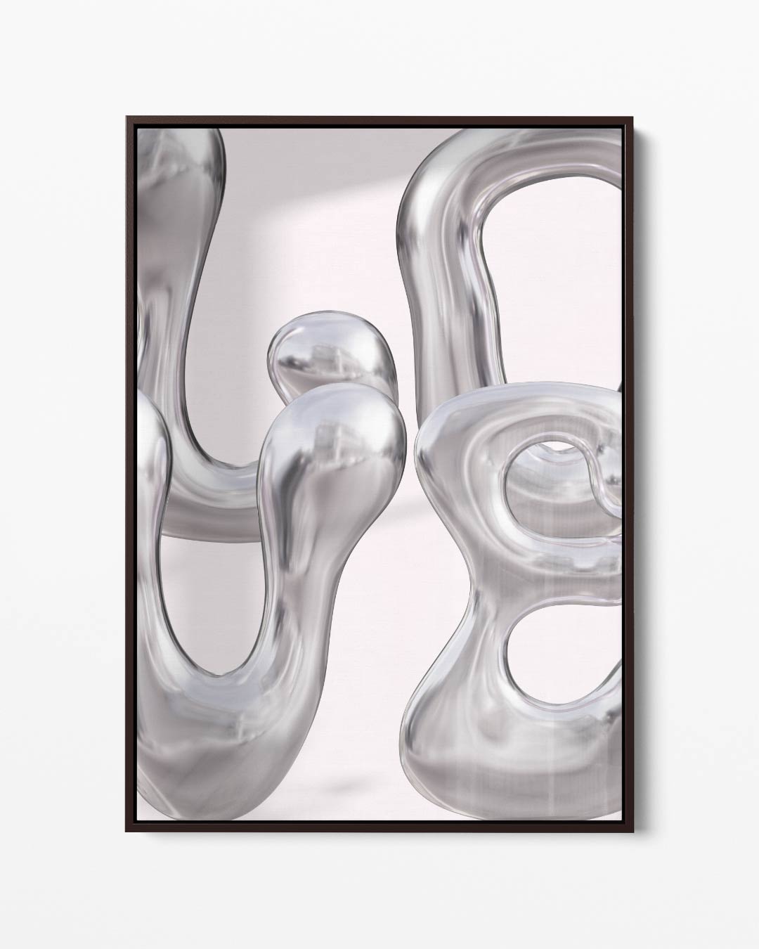 Vloeiende Zilveren Golven Kunstwerk-canvas-dibond-plexiglas-wanddecoratie-WallArtistic