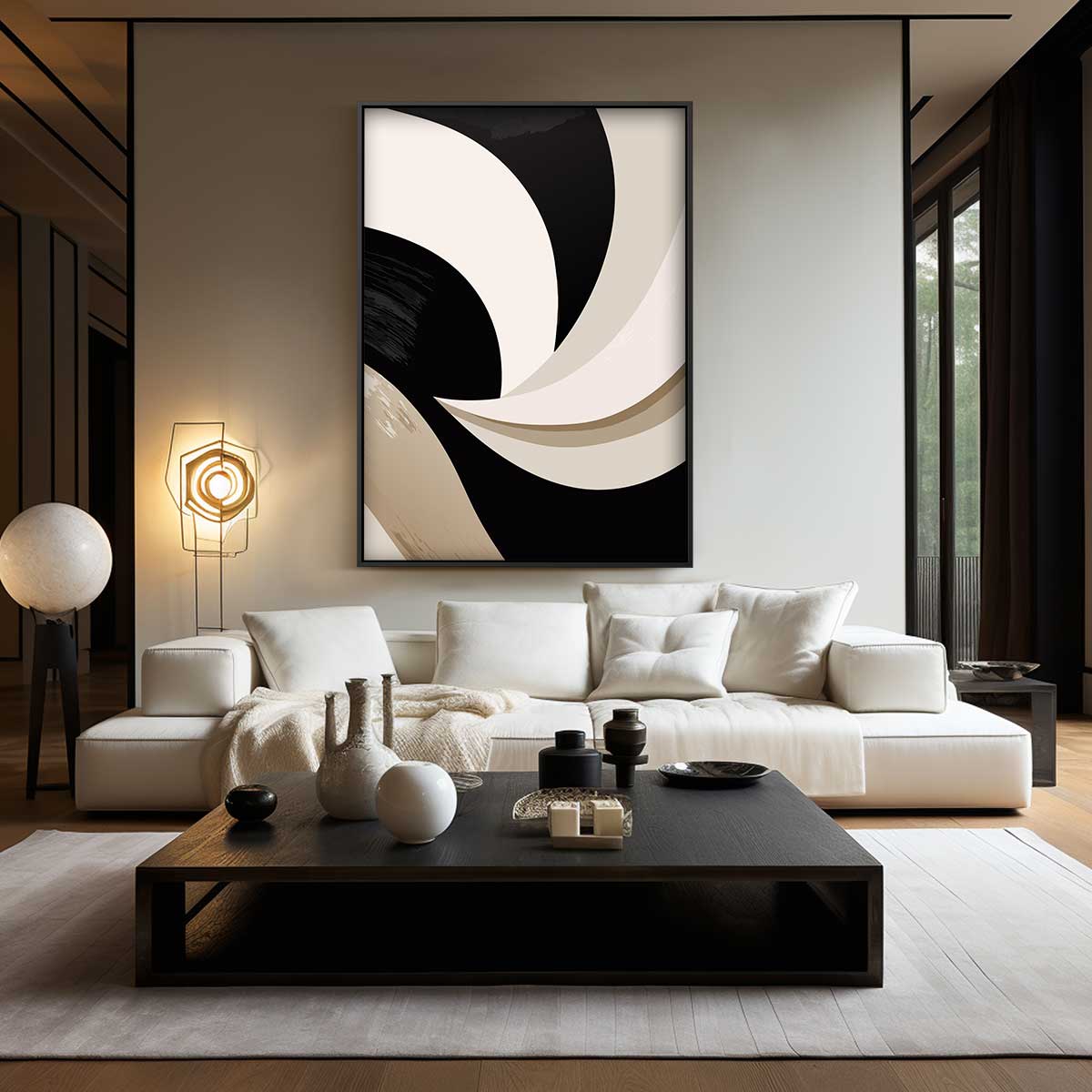 Organische Vormen in Beweging Kunstwerk-canvas-dibond-plexiglas-wanddecoratie-WallArtistic
