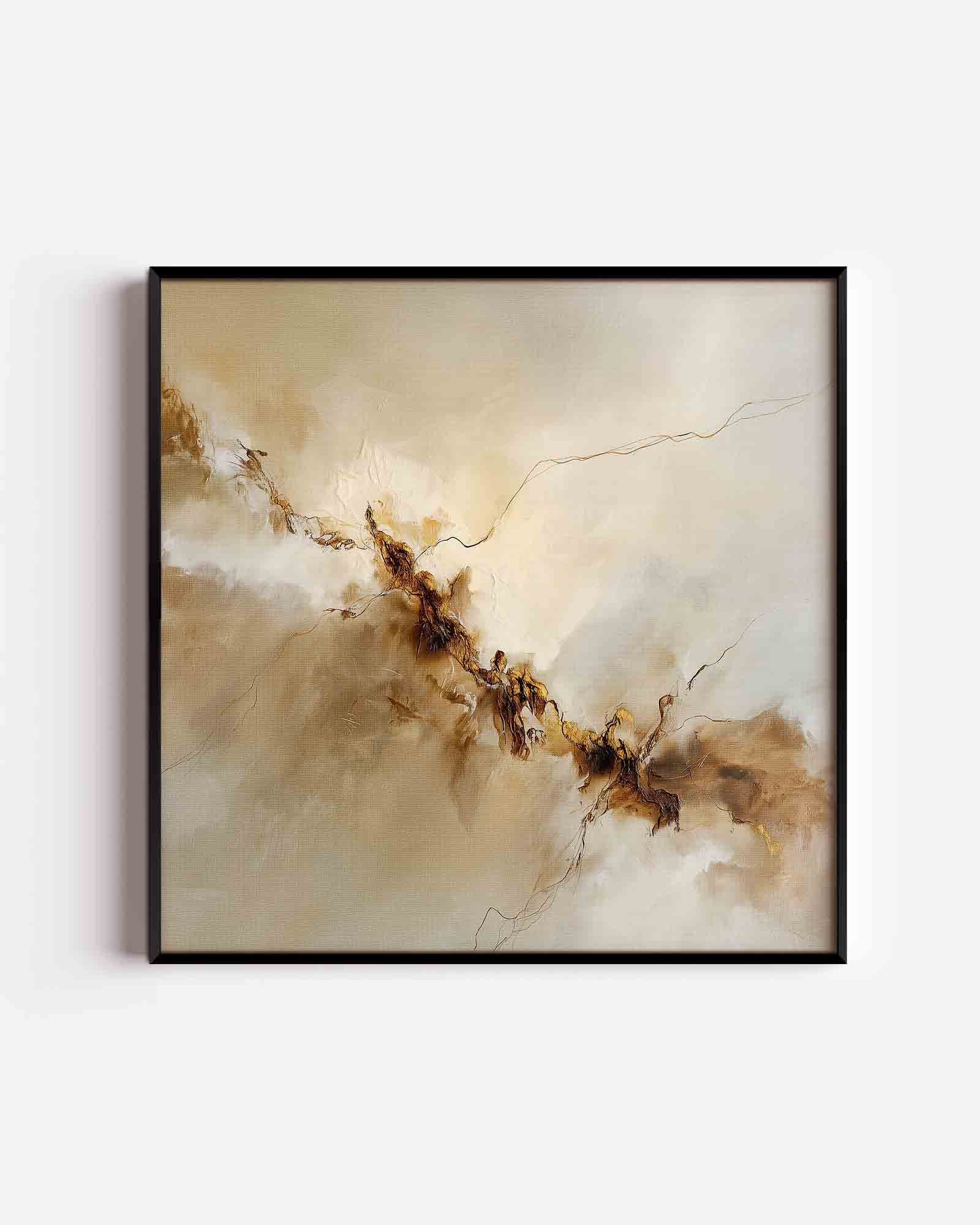Abstracte beige en bruine Poster