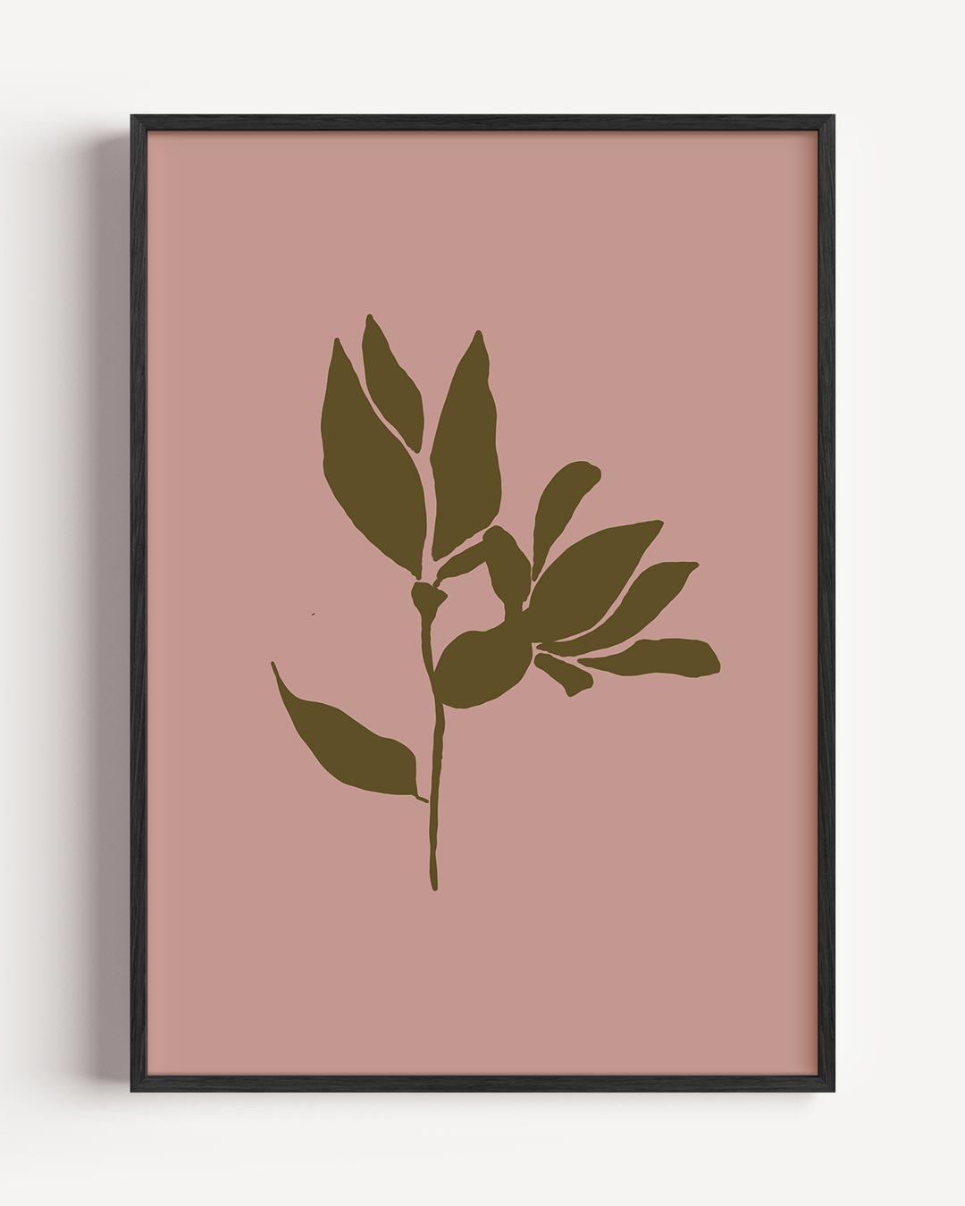 Botanische Bladkunst op Roze Poster-WallArtistic