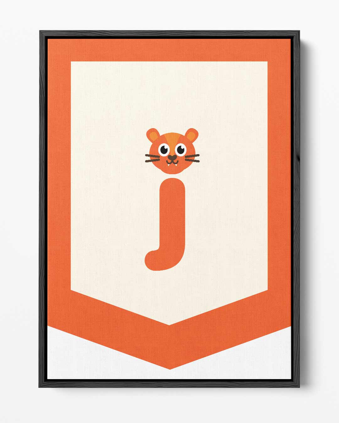 Speelse Tijger Alfabet Illustratie Kunstwerk-canvas-dibond-plexiglas-wanddecoratie-WallArtistic