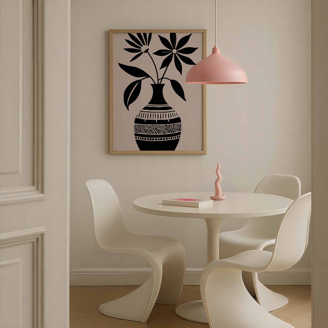 Bloemenvazen Silhouet Poster