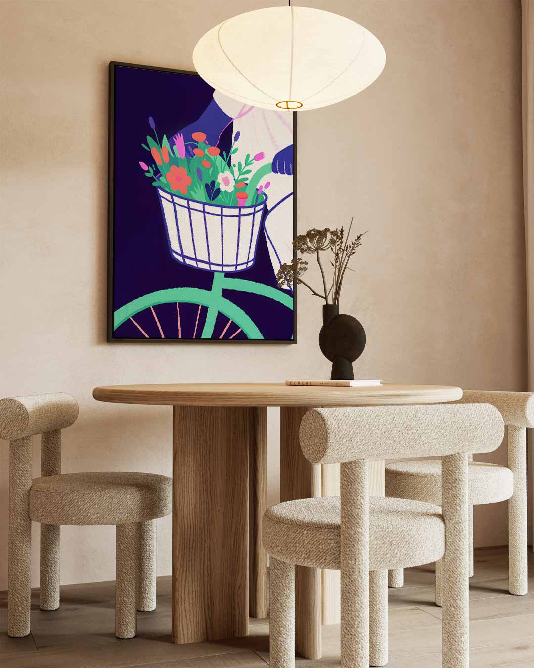 Fietstocht in Bloei Kunstwerk-canvas-dibond-plexiglas-wanddecoratie-WallArtistic