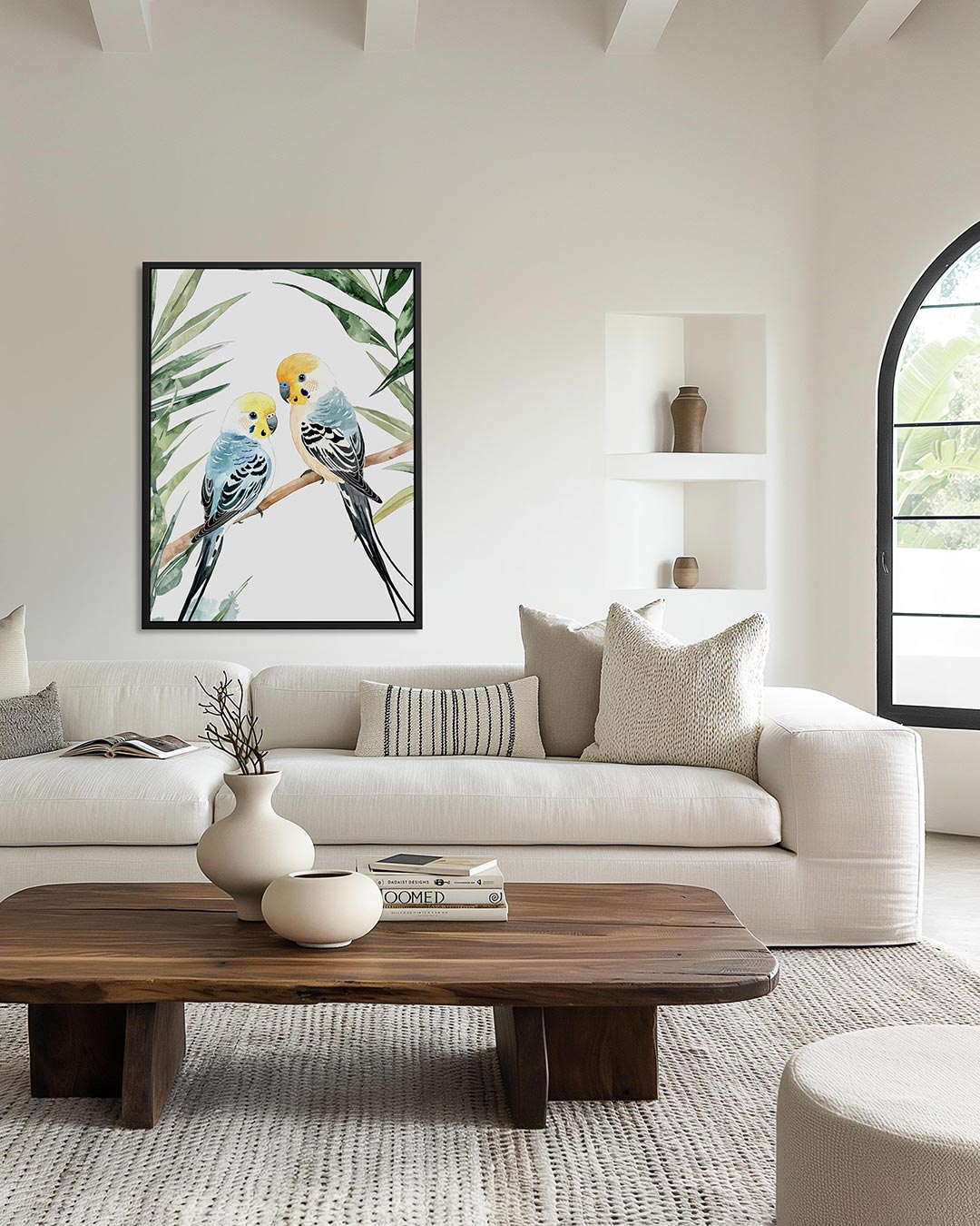 Vogels en bladeren Kunstwerk