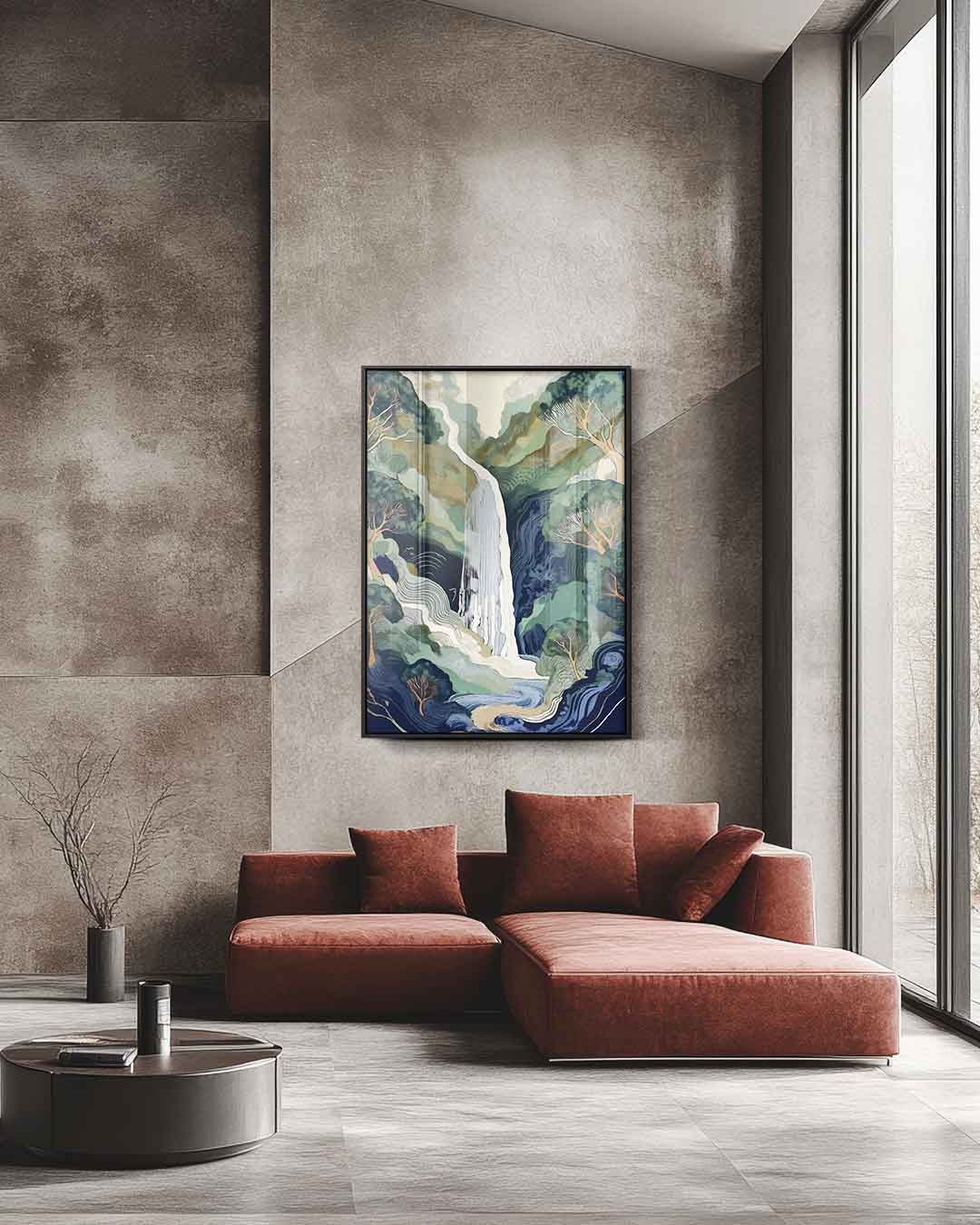 Groene Boswaterval Kunstwerk-canvas-dibond-plexiglas-wanddecoratie-WallArtistic