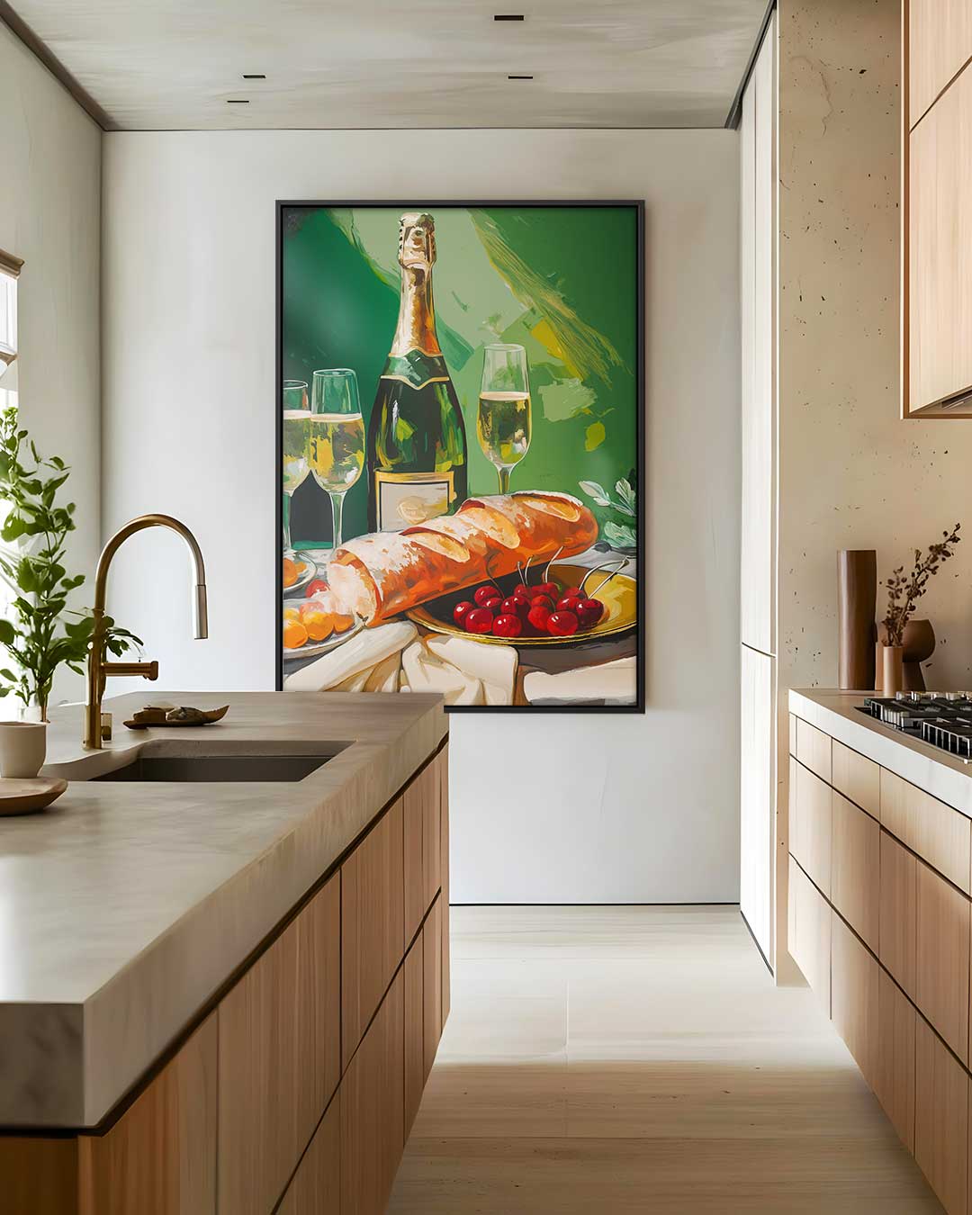 Champagne Still Life Kunstwerk-canvas-dibond-plexiglas-wanddecoratie-WallArtistic