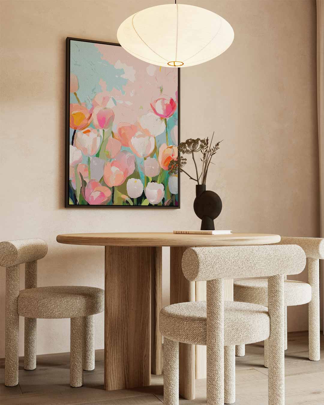 Bloemenpracht in Pasteltinten Kunstwerk-canvas-dibond-plexiglas-wanddecoratie-WallArtistic
