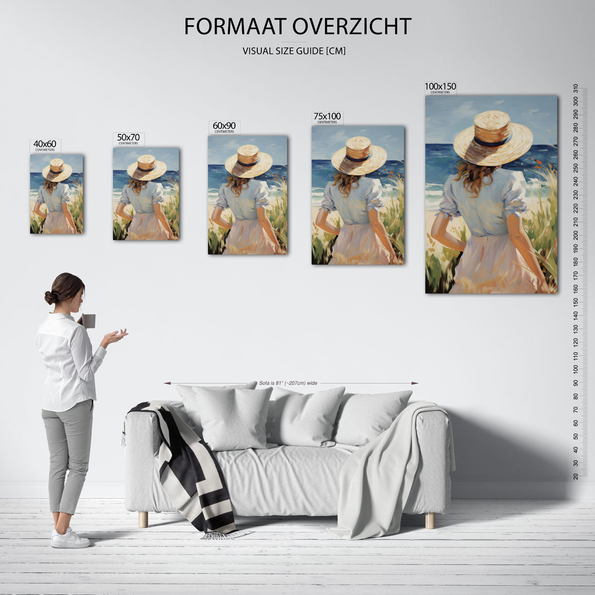 Zomerse strandwandeling Kunstwerk