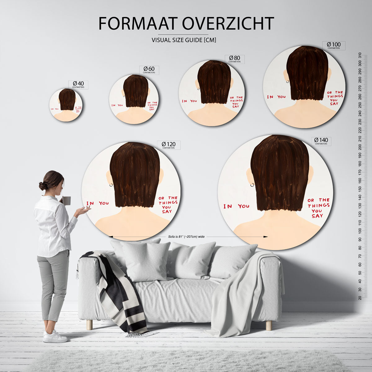Achterkant hoofd met tekst Muurcirkel