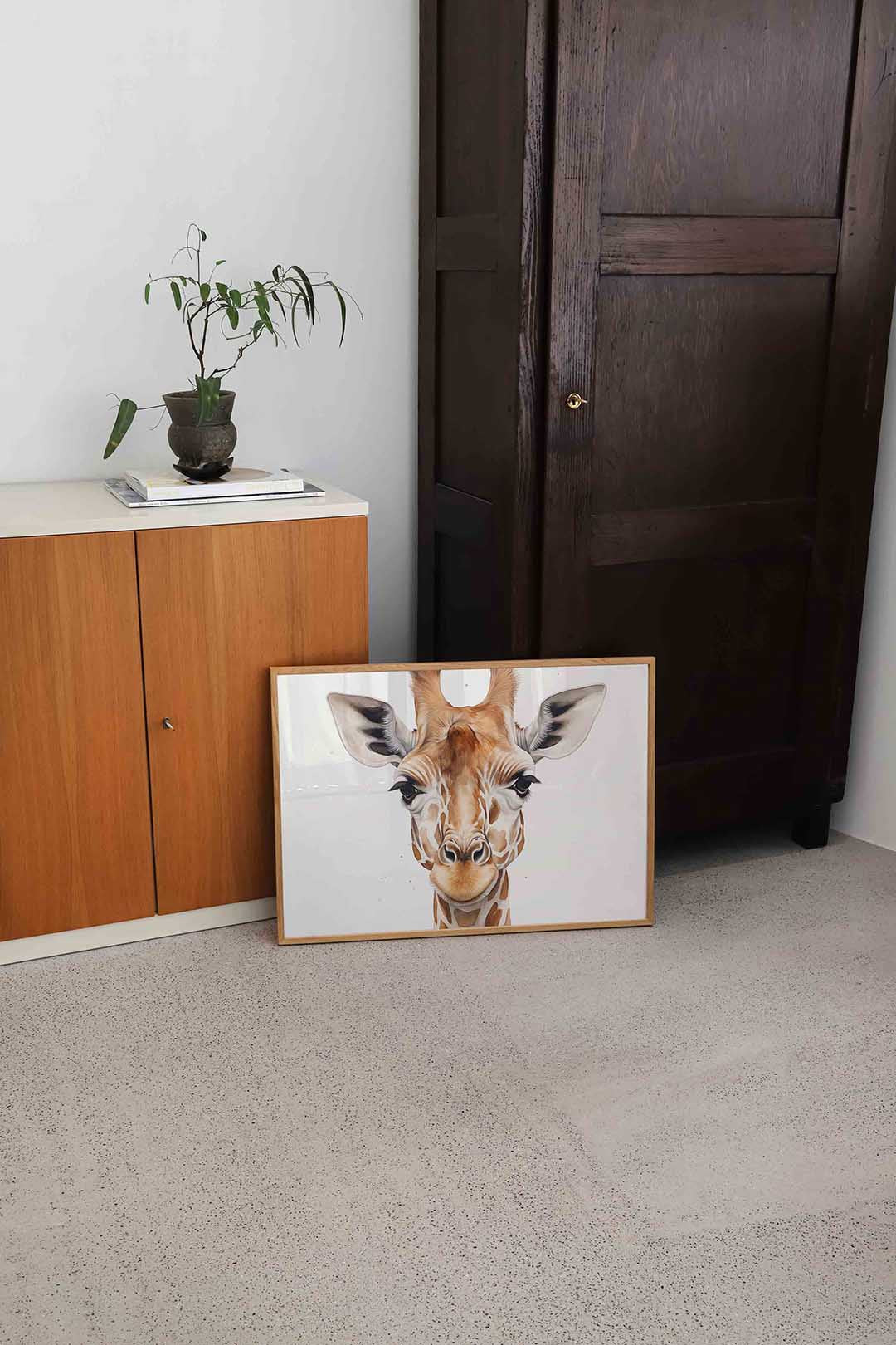 Giraffe portret Poster