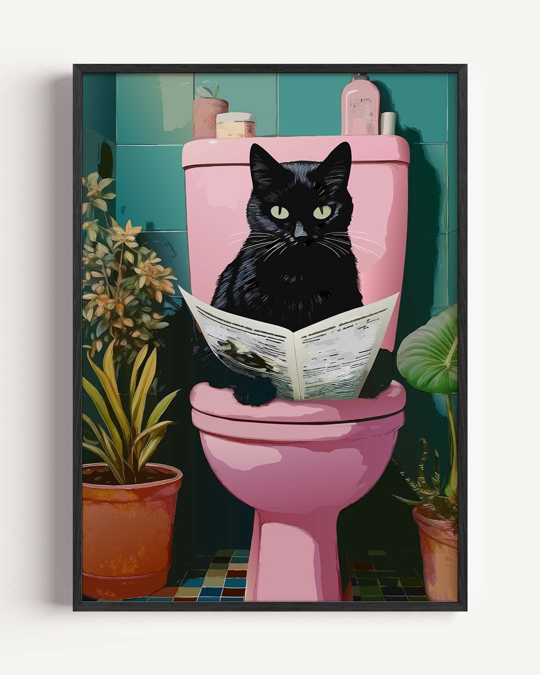 Kat op Toilet Poster