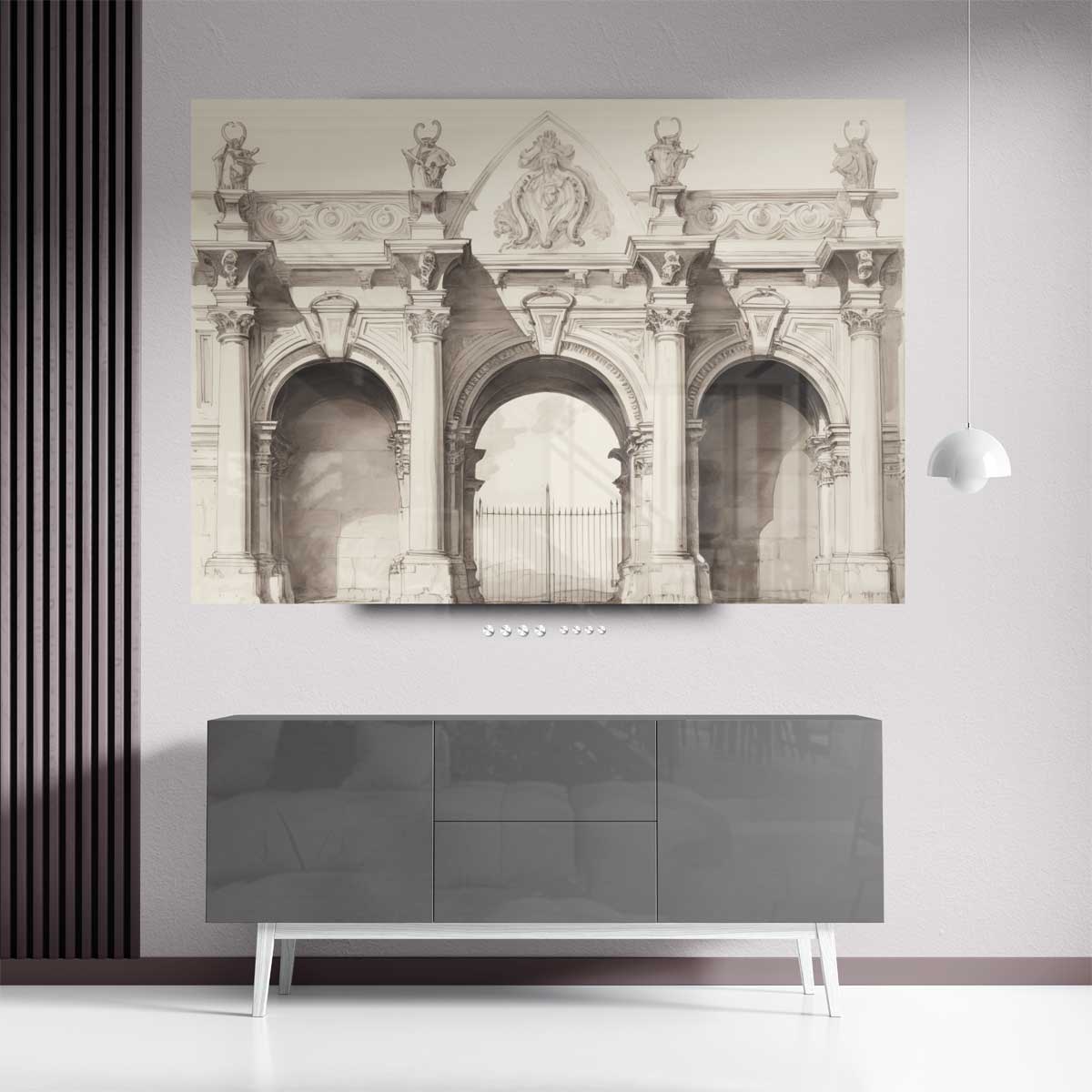 Klassieke Boogstructuur Illustratie Kunstwerk-canvas-dibond-plexiglas-wanddecoratie-WallArtistic