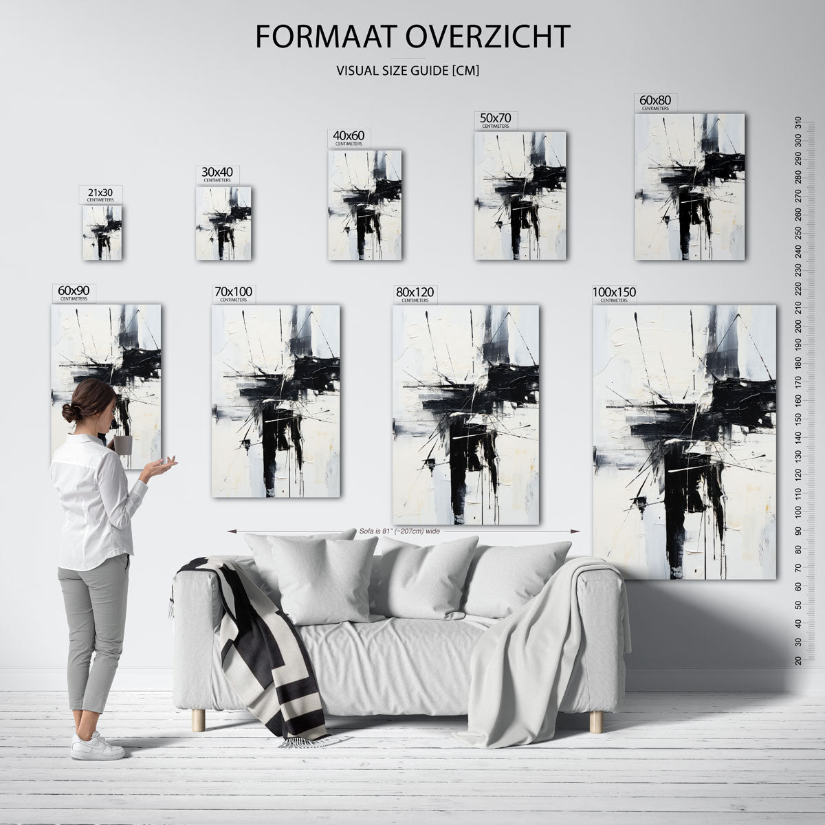 Abstracte zwart wit Poster