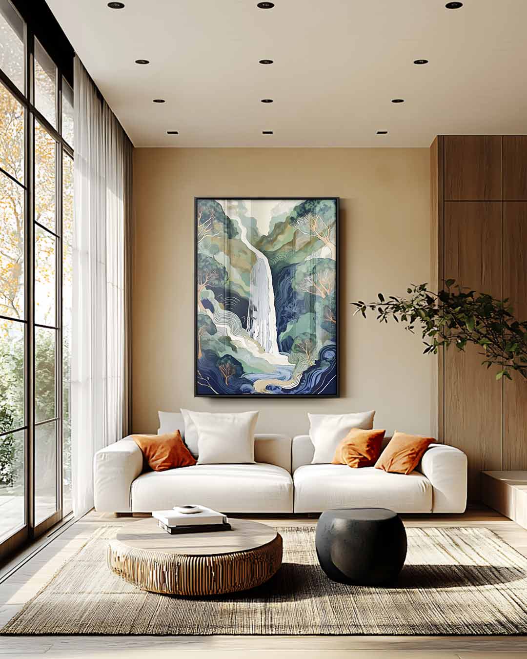 Groene Boswaterval Kunstwerk-canvas-dibond-plexiglas-wanddecoratie-WallArtistic