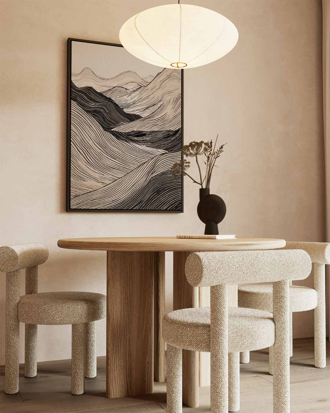 Zachte Lijnen Landschap Kunstwerk-canvas-dibond-plexiglas-wanddecoratie-WallArtistic