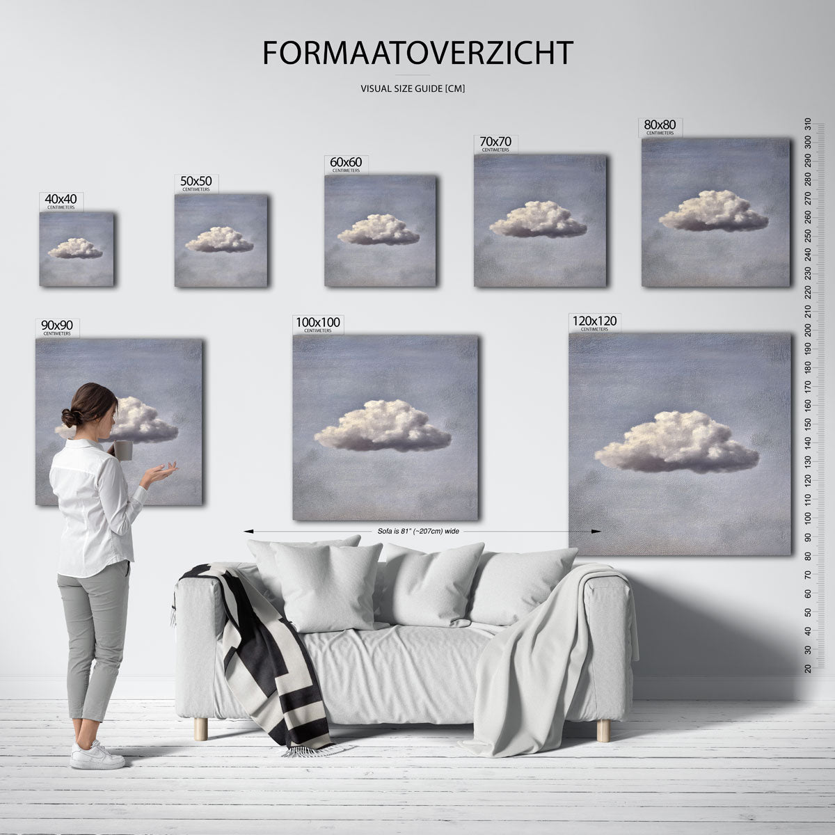Wolk op blauwe achtergrond Poster