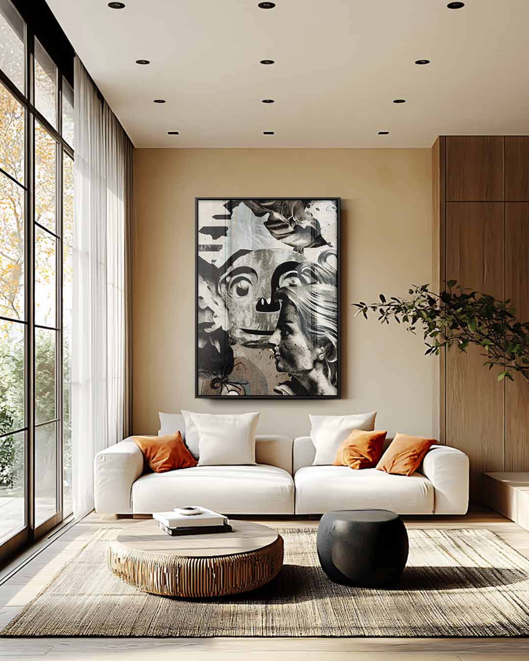 Speelse Blikvangers Collage Kunstwerk-canvas-dibond-plexiglas-wanddecoratie-WallArtistic