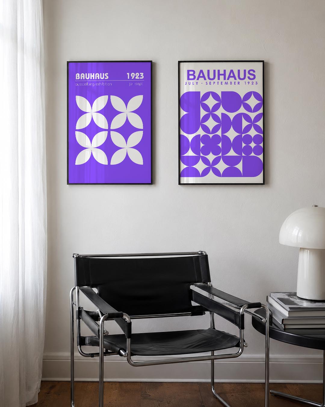 Vormenspel in paars Posterset