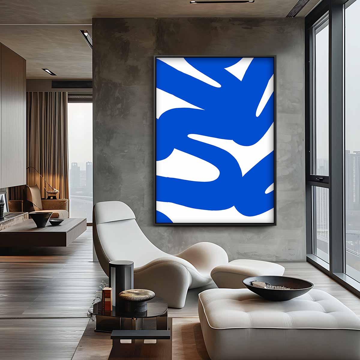 Blauwe Golven Kunstwerk-canvas-dibond-plexiglas-wanddecoratie-WallArtistic