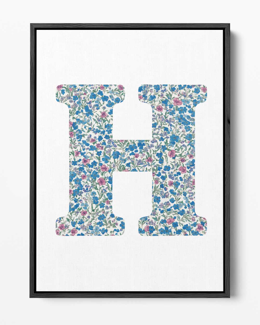 Bloemrijke Letter H Kunstwerk-canvas-dibond-plexiglas-wanddecoratie-WallArtistic
