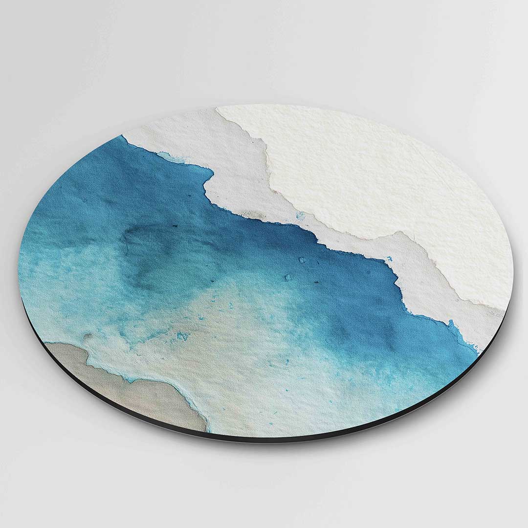 Blauwe en beige lagen Muurcirkel