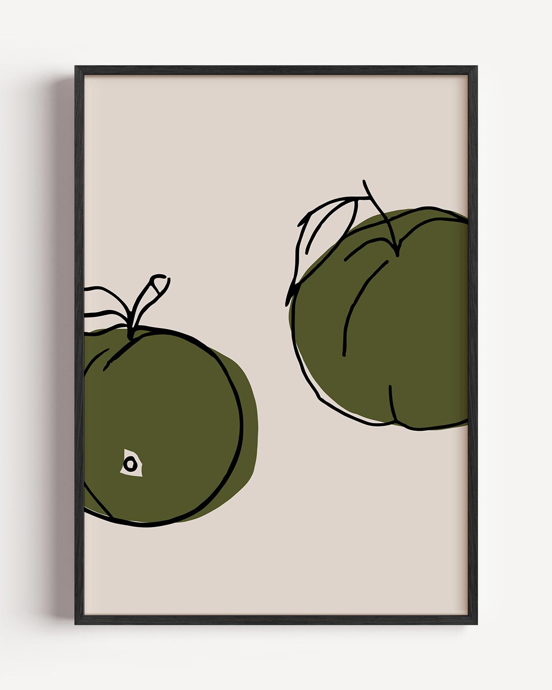 Minimalistische Groene Appels Poster-WallArtistic