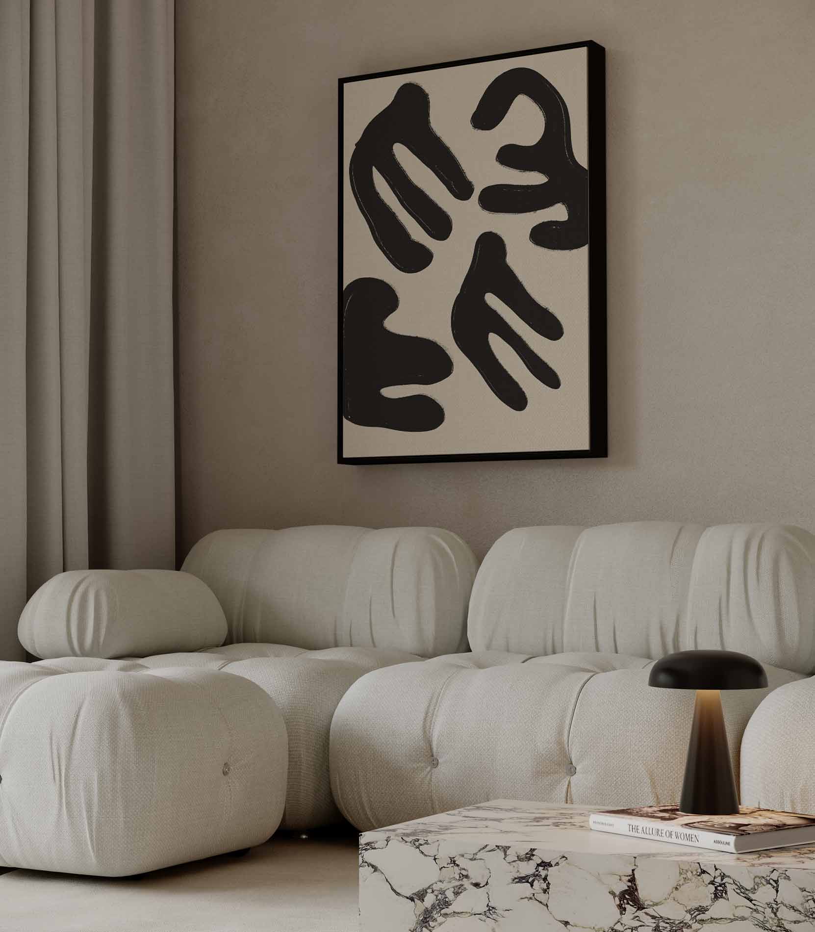 Organische Abstractie Kunstwerk-canvas-dibond-plexiglas-wanddecoratie-WallArtistic