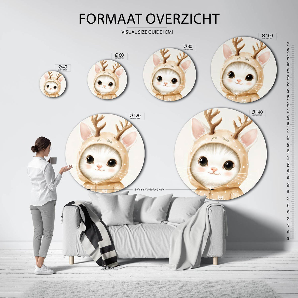 Kat met gewei Muurcirkel