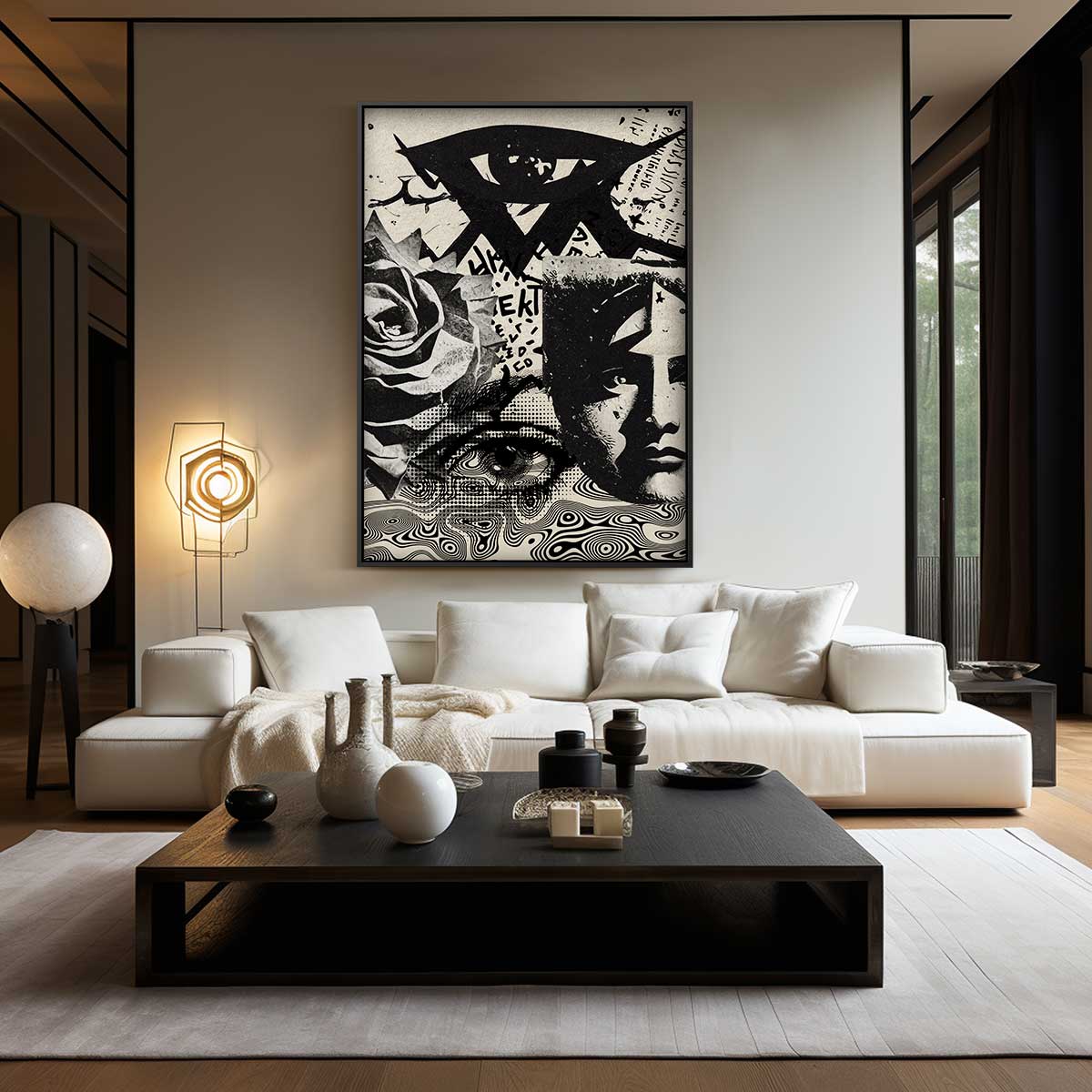 Surrealistische Droomwereld Collage Kunstwerk-canvas-dibond-plexiglas-wanddecoratie-WallArtistic