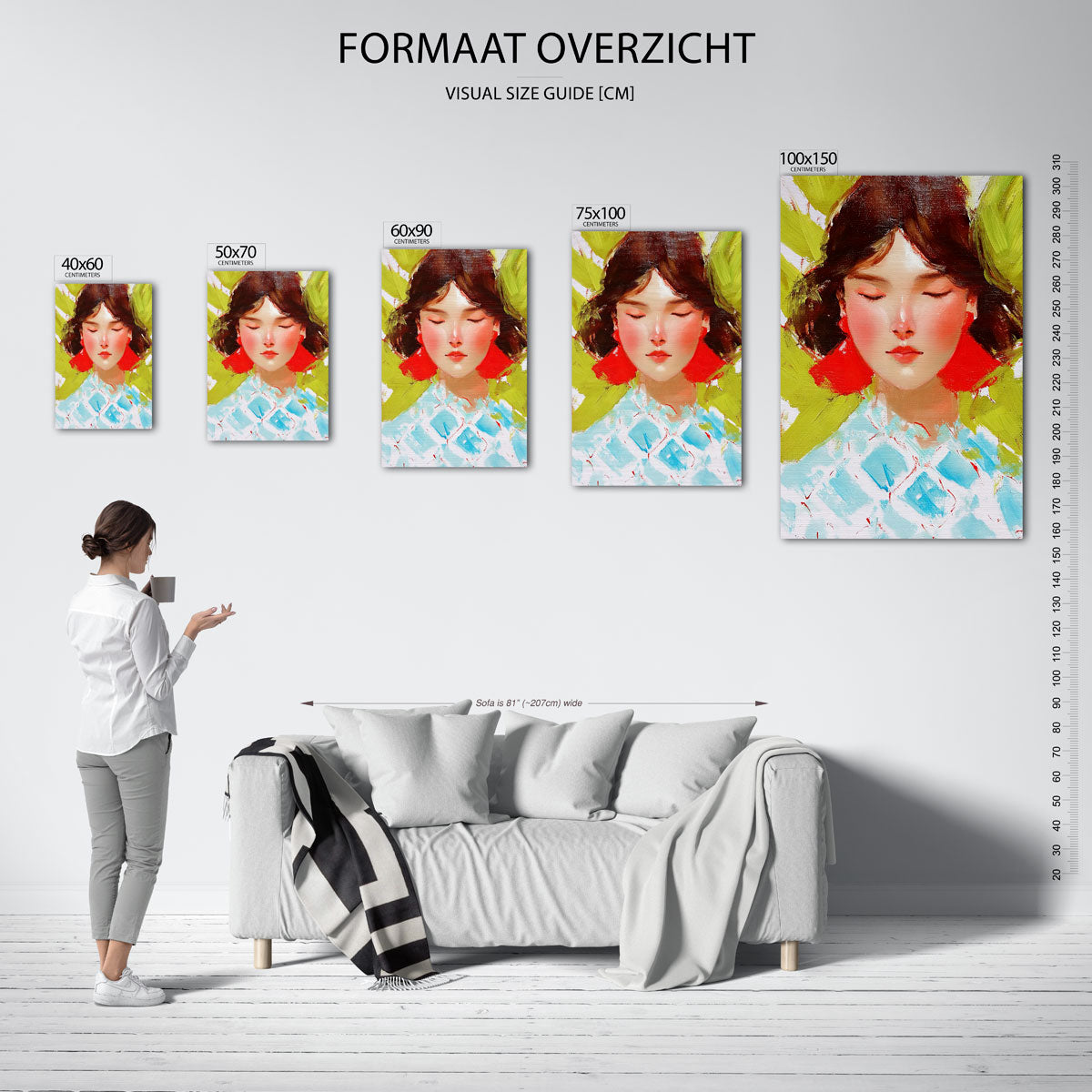 Dromerige portretstudie Kunstwerk