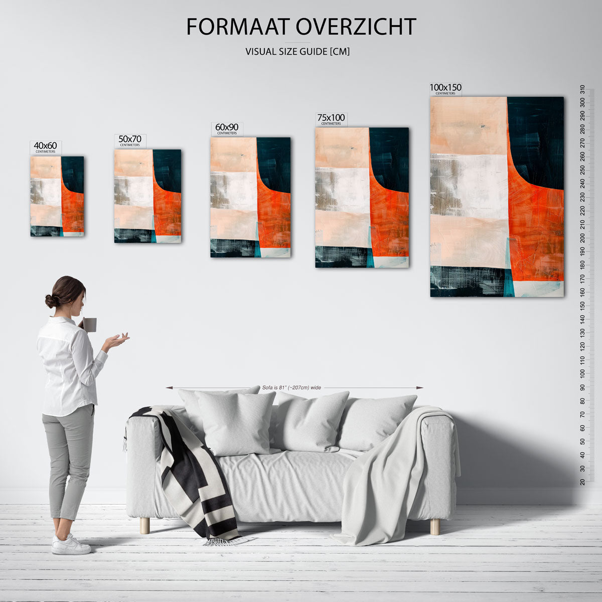 Geometrische kleurencompositie Kunstwerk