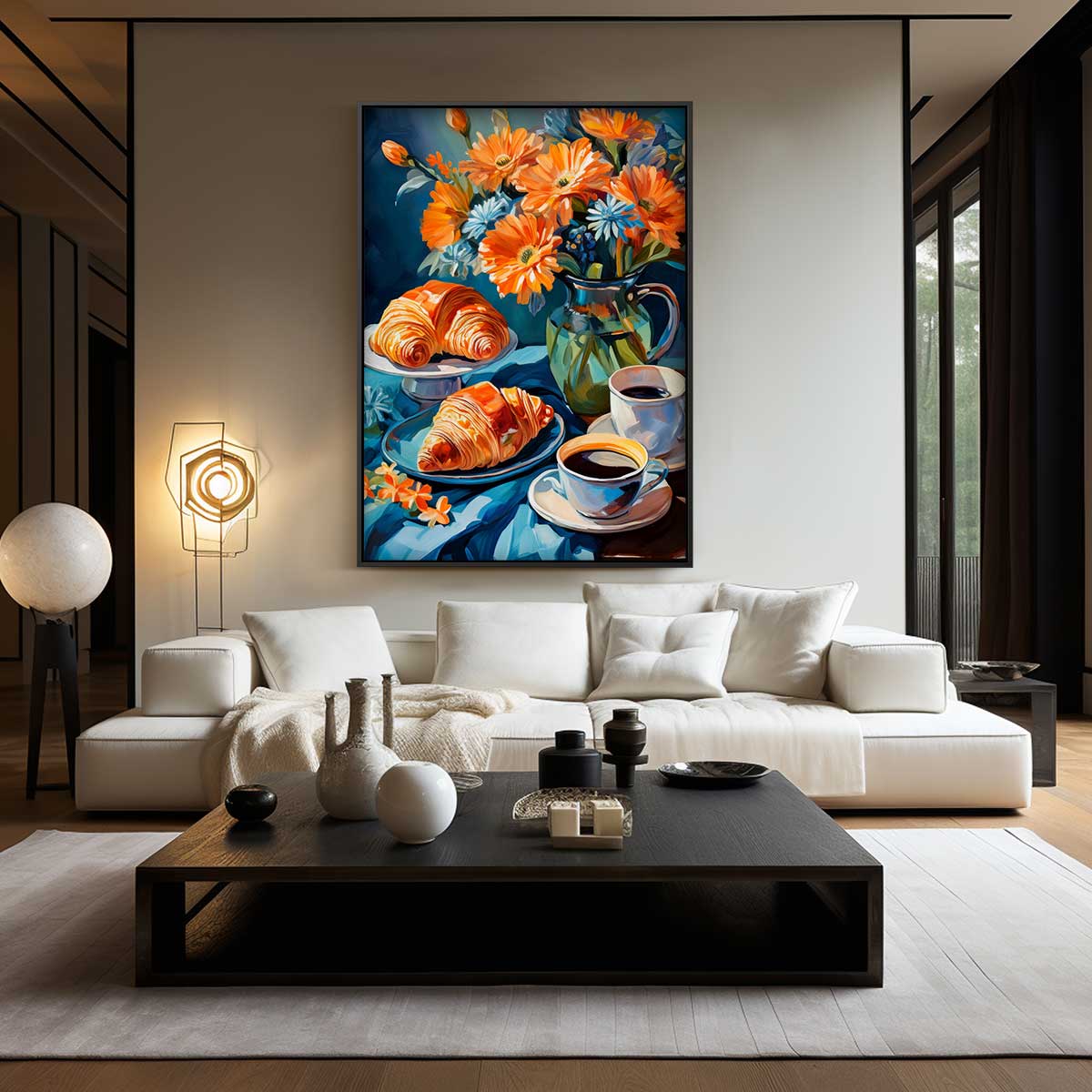 Ontbijt in Bloemenpracht Kunstwerk-canvas-dibond-plexiglas-wanddecoratie-WallArtistic