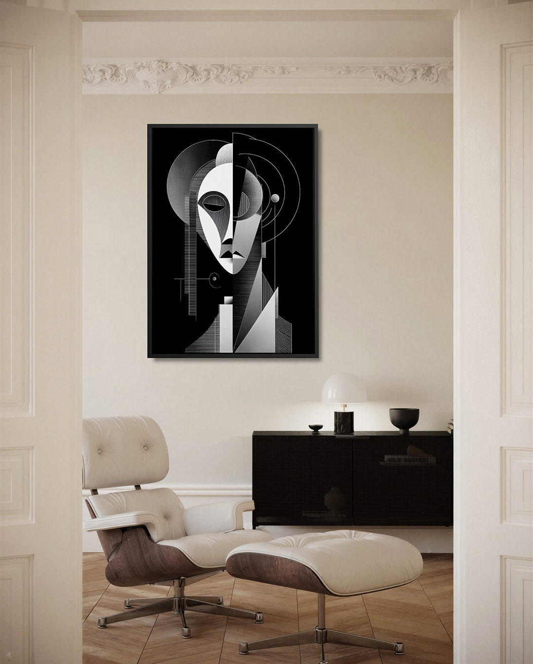 Geometrisch portret Kunstwerk