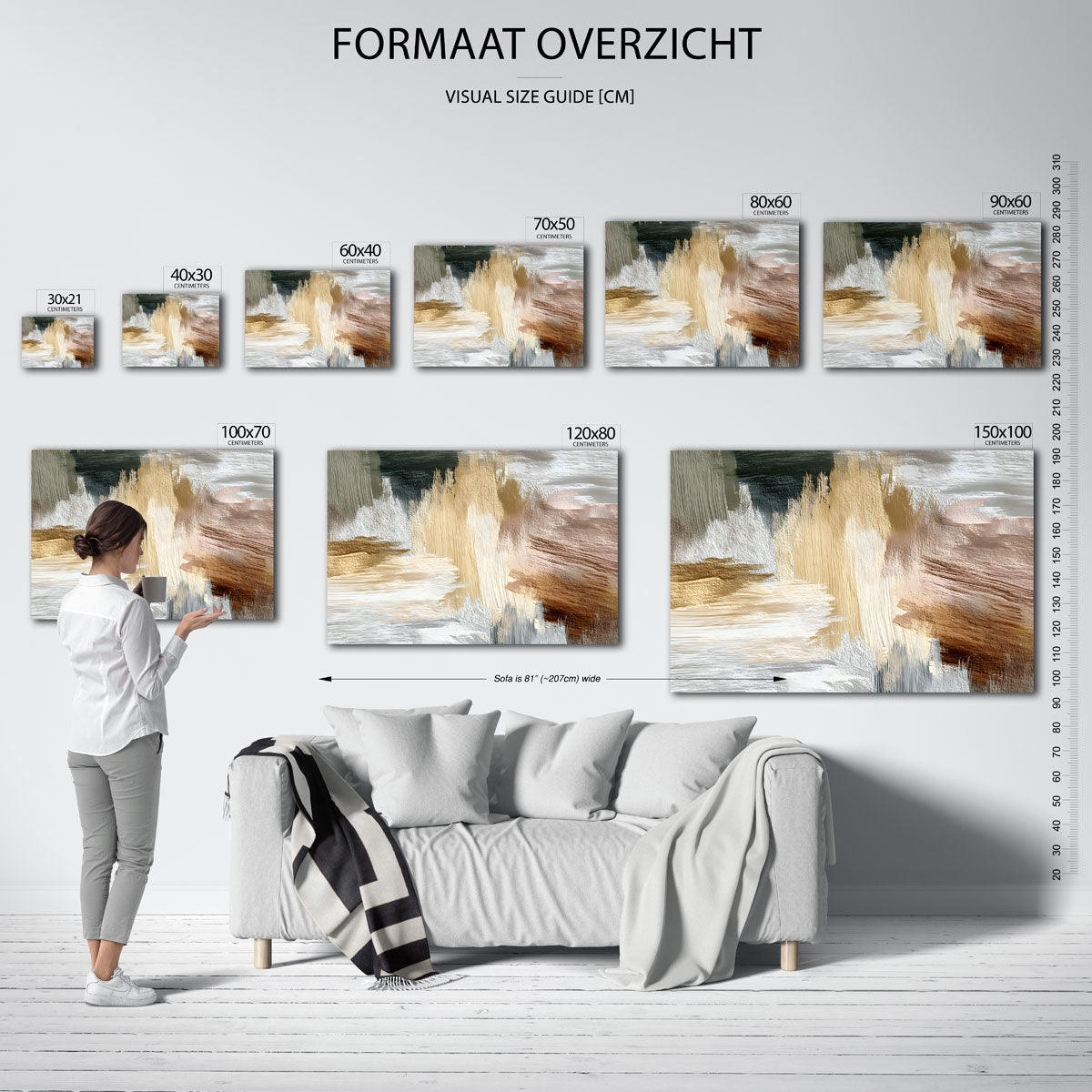Abstracte penseelstreken Poster