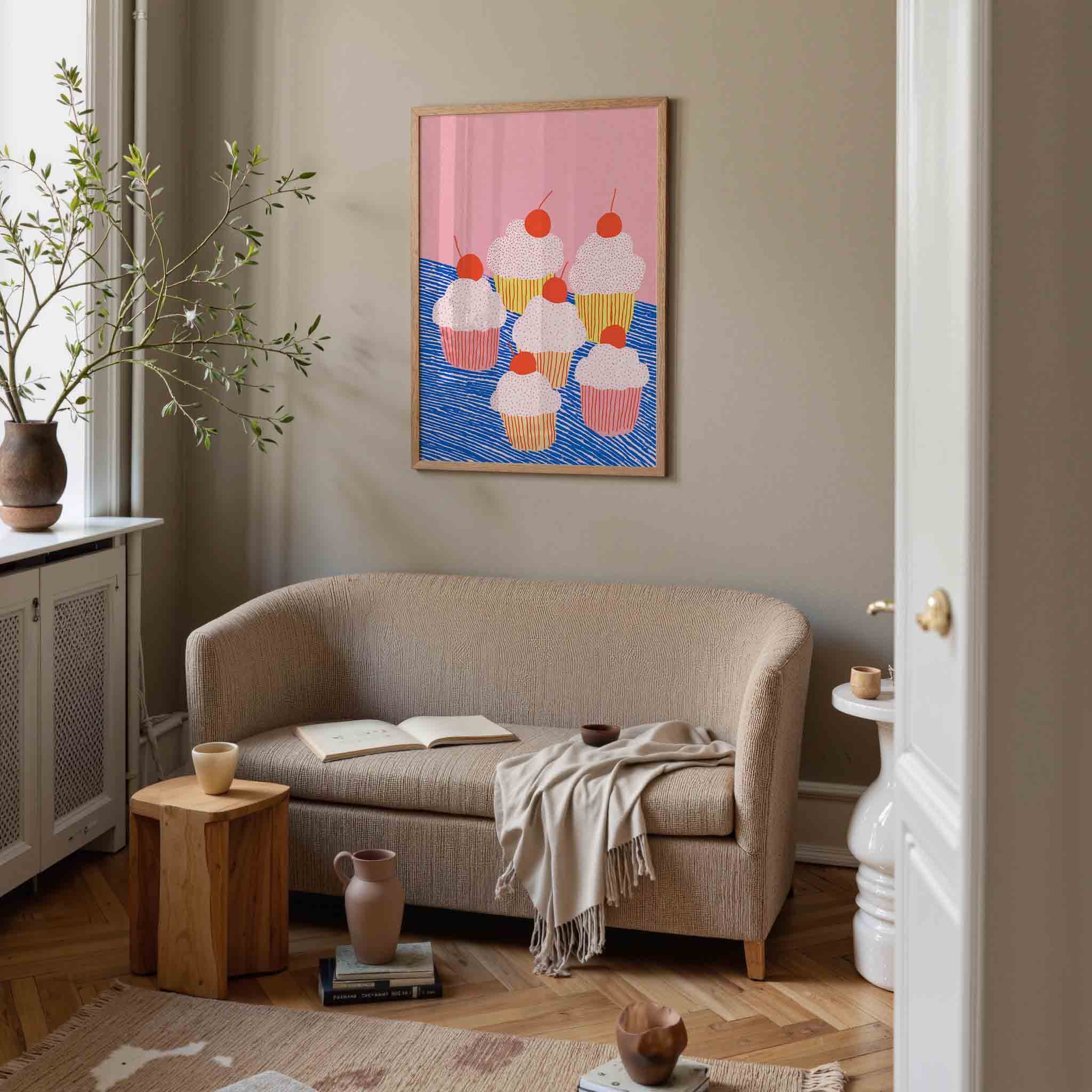 Cupcake met kersen Poster