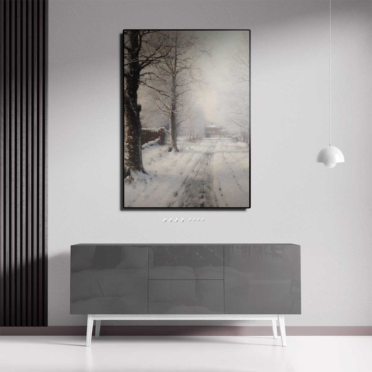 Winterlandschap in Sneeuw Kunstwerk-canvas-dibond-plexiglas-wanddecoratie-WallArtistic