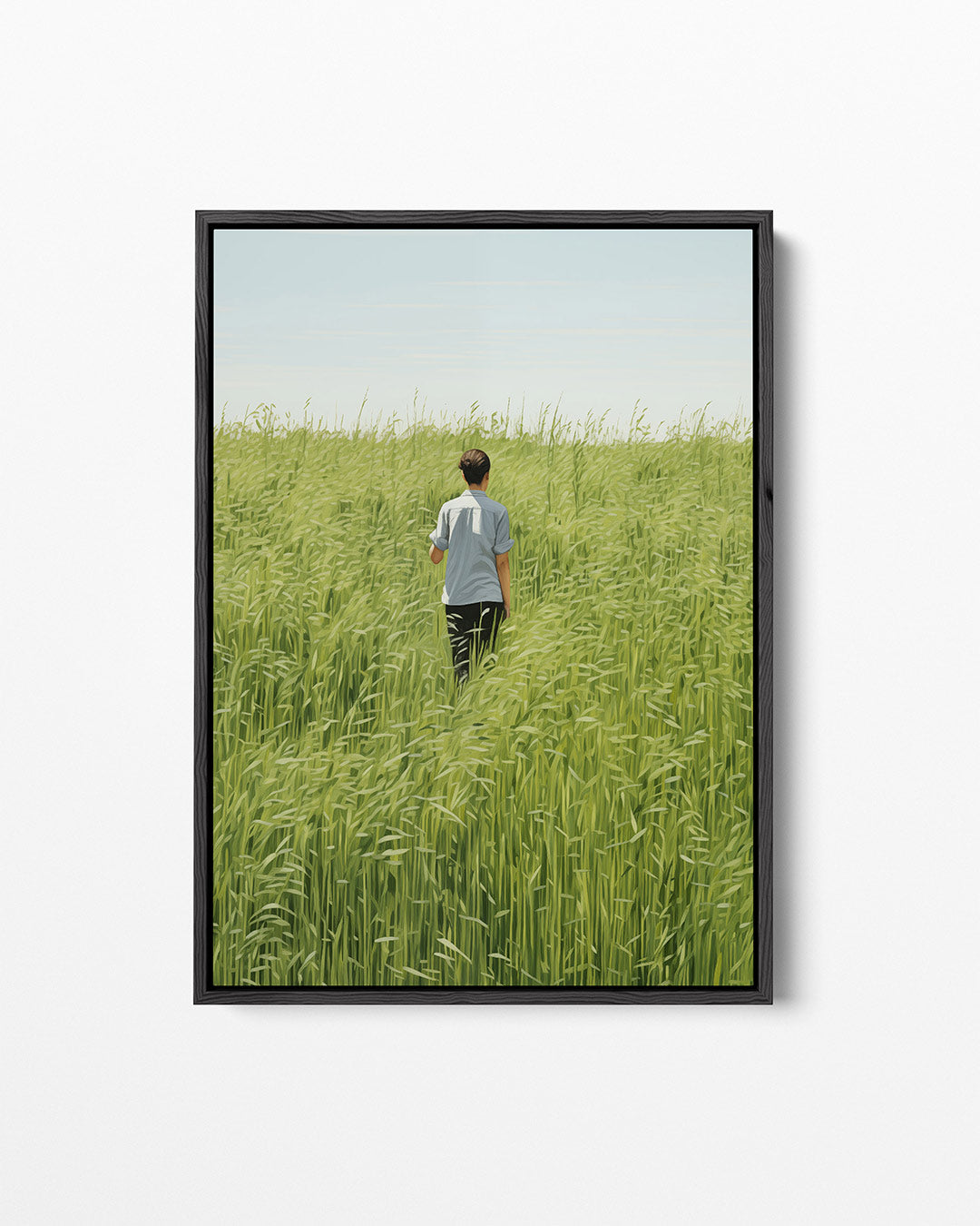 Wandeling in hoog gras Kunstwerk