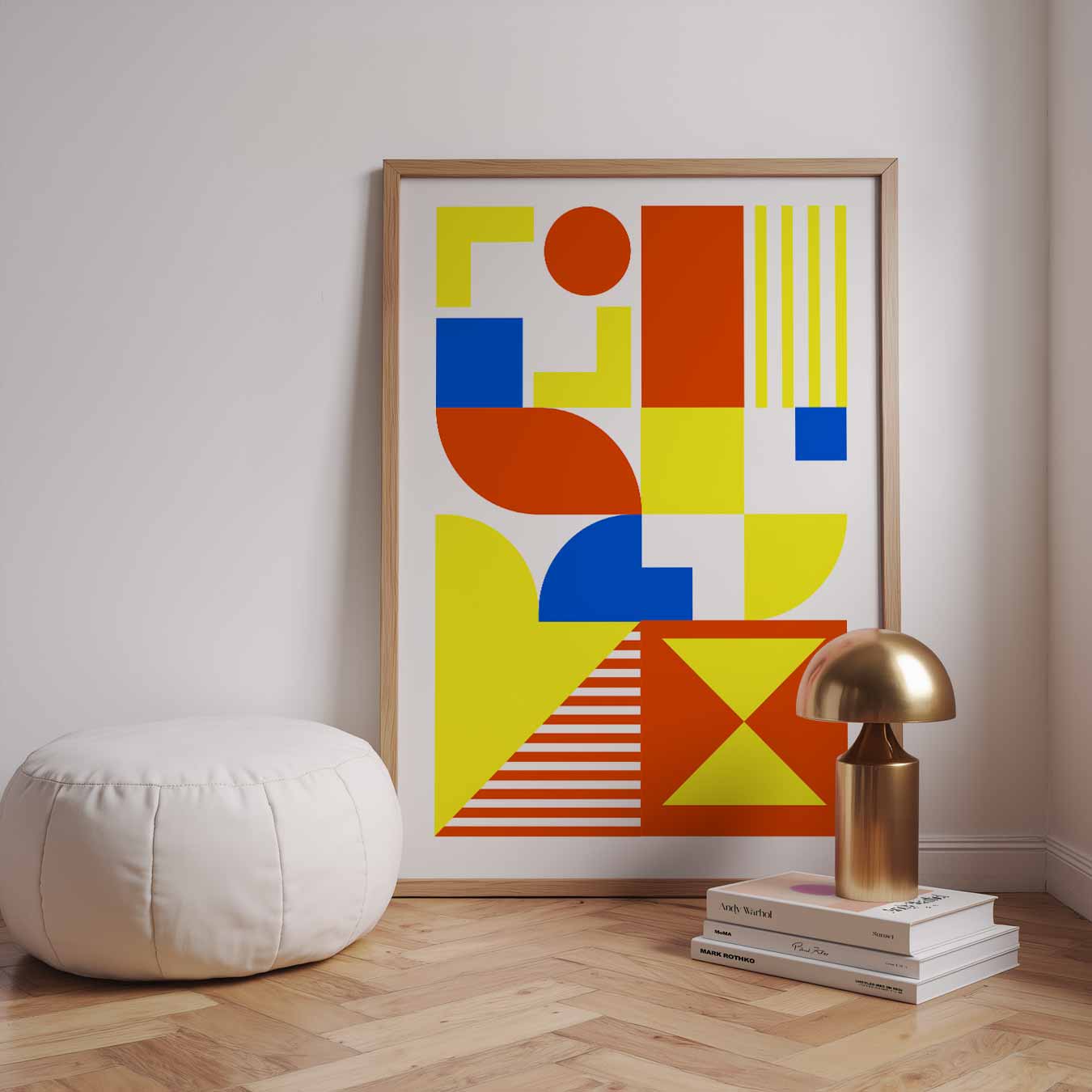 Vrolijke Geometrische Kunstposter