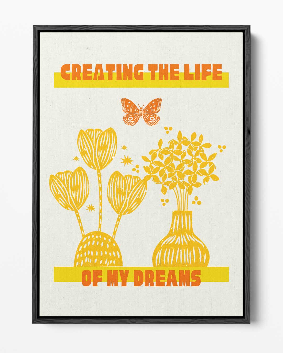 Bloemen en Vlinders Dromen Kunstwerk-canvas-dibond-plexiglas-wanddecoratie-WallArtistic