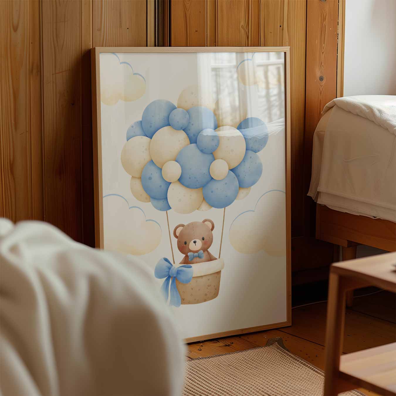 Schattige Beer in het Luchtballon Avontuur Poster