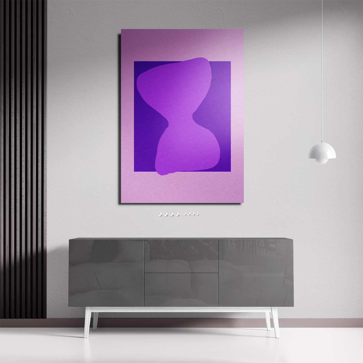 Speelse Paarse Vormen Kunstwerk-canvas-dibond-plexiglas-wanddecoratie-WallArtistic